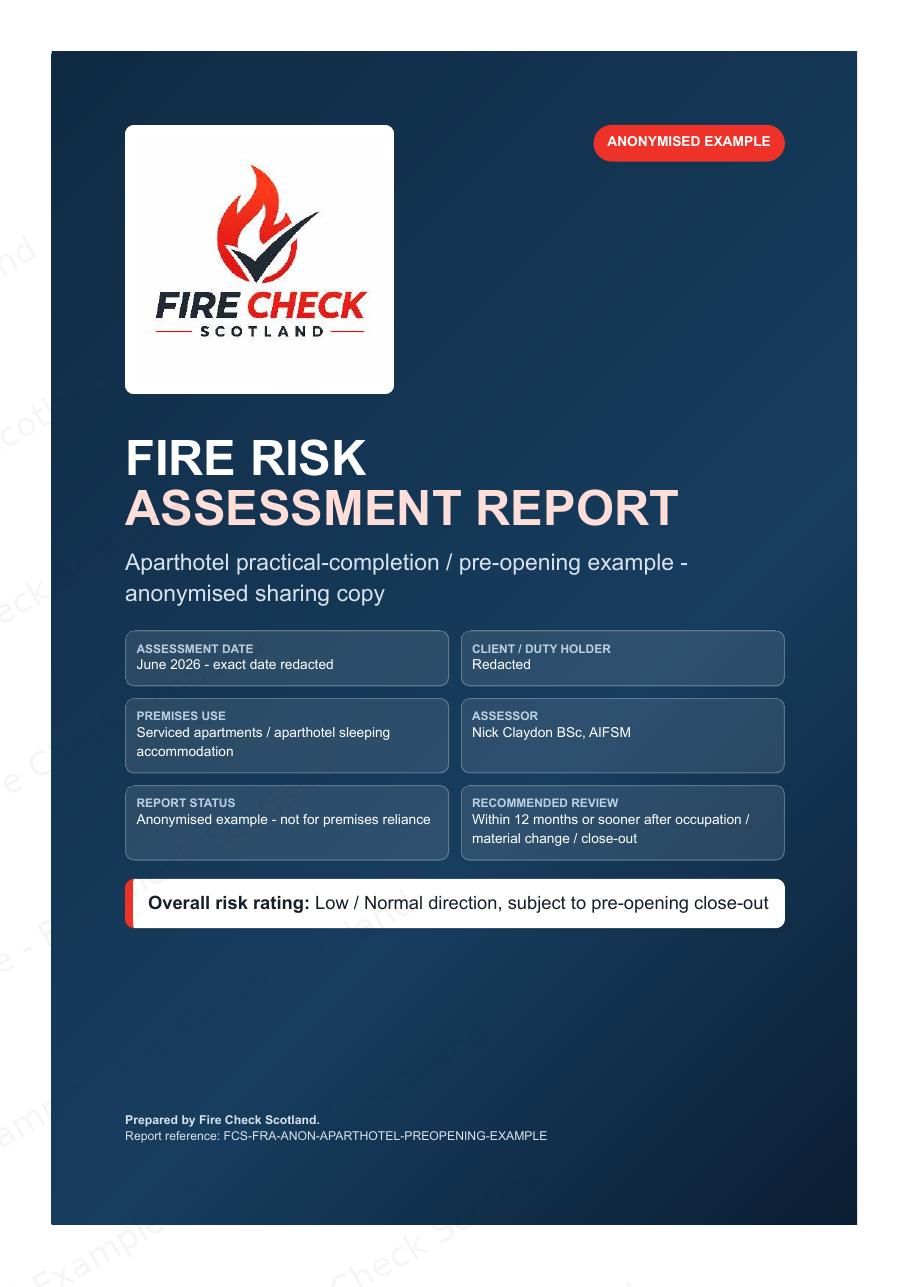 Example Fire Risk Assessment Report — page 1 of 10