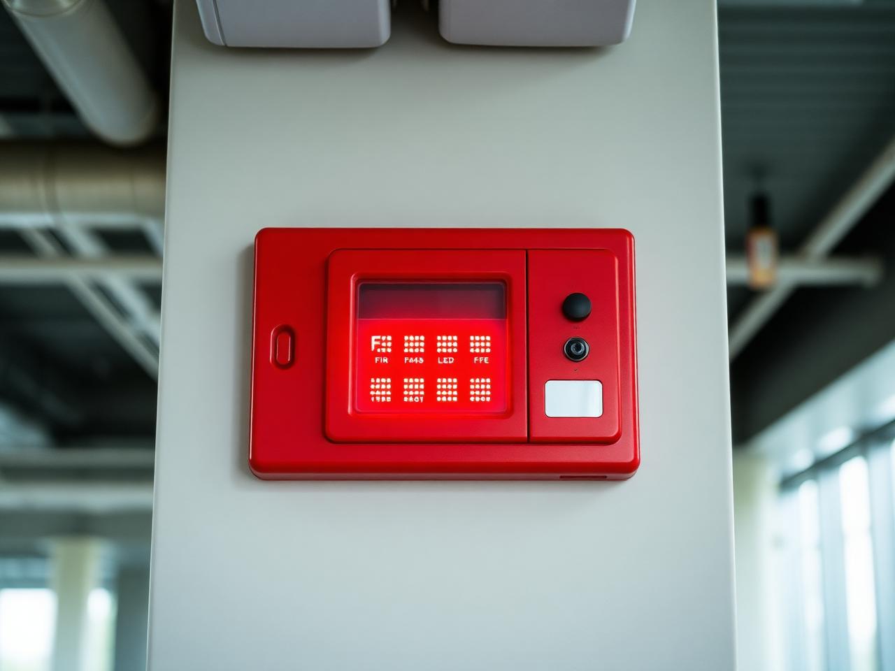 Fire alarm control panel in an operational premises