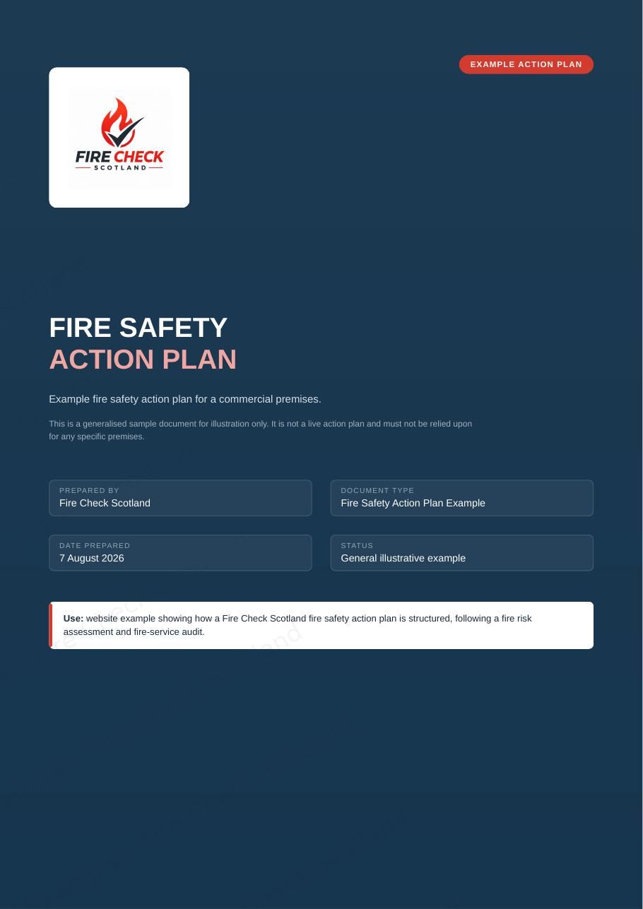 Example Fire Action Plan — page 1 of 5