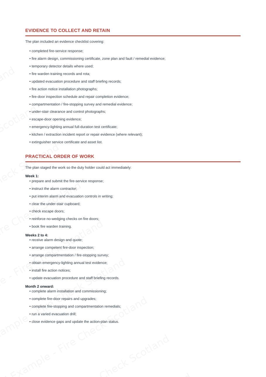 Example Fire Action Plan — page 4 of 5