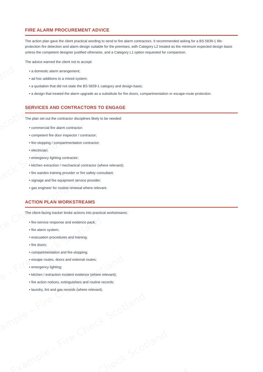 Example Fire Action Plan — page 3 of 5