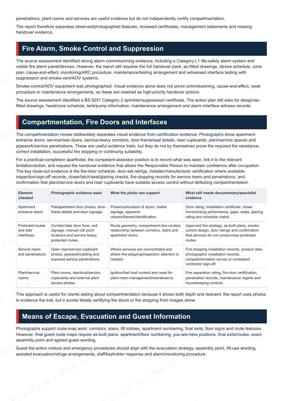 Example Fire Risk Assessment Report — page 3 of 10