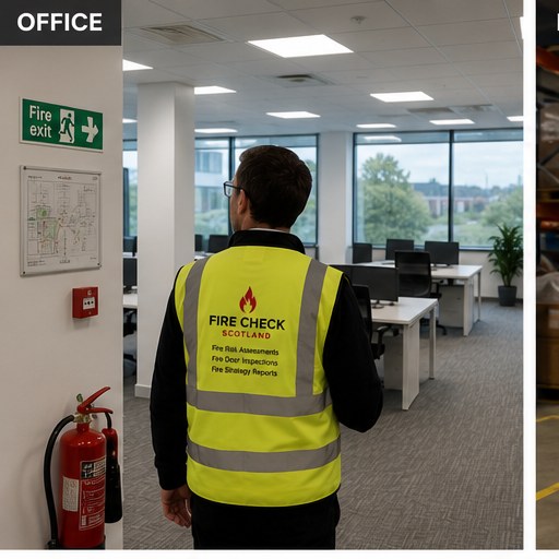 Edinburgh office building — typical commercial property Fire Check Scotland supports